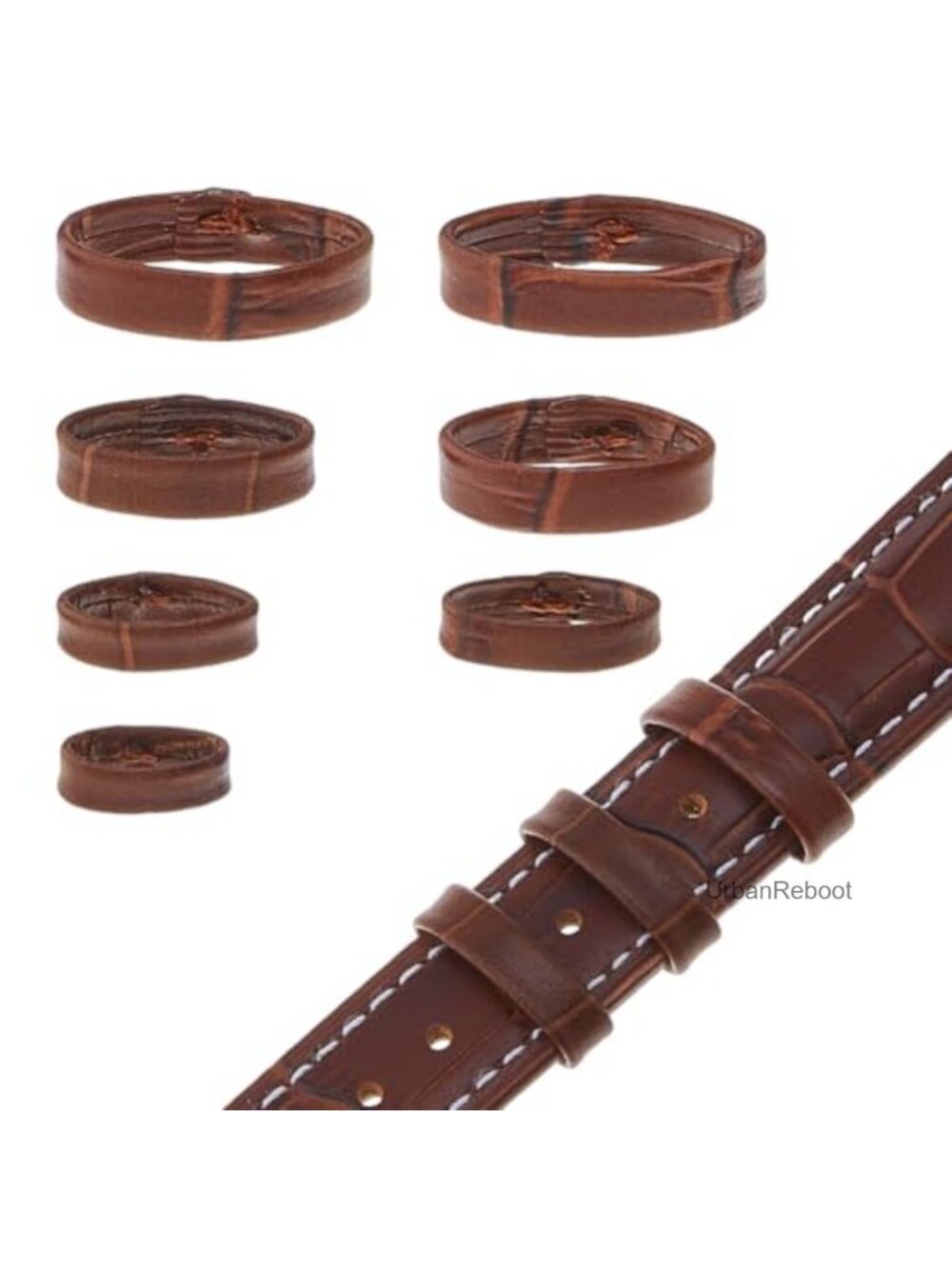 Leather Watch Band Keeper Loop 14Pc 7 Sizes Replacement Strap Fastener Rings